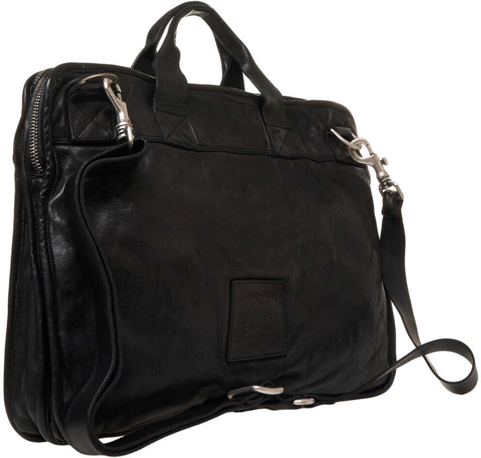 Genti de laptop & serviete CAMPOMAGGI Leather briefcase Black Barbati (BM 19030354) 10