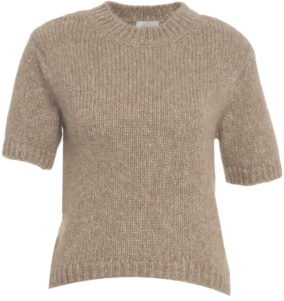 Tricouri 8PM Wool blend t-shirt Beige Femei (BM 19030363) 2