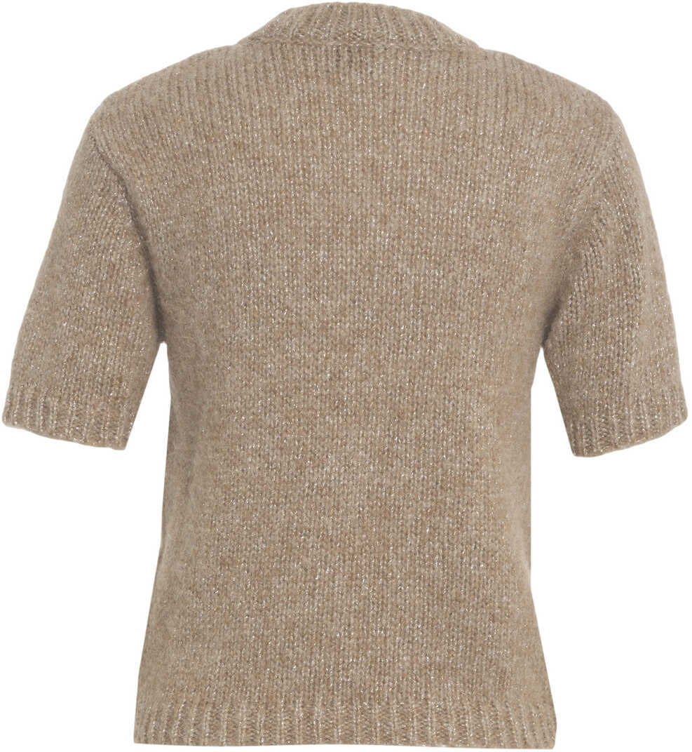 Tricouri 8PM Wool blend t-shirt Beige Femei (BM 19030363) 3