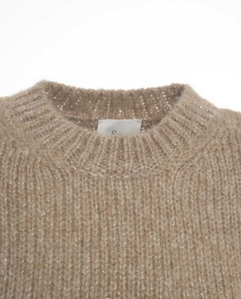 Tricouri 8PM Wool blend t-shirt Beige Femei (BM 19030363) 4