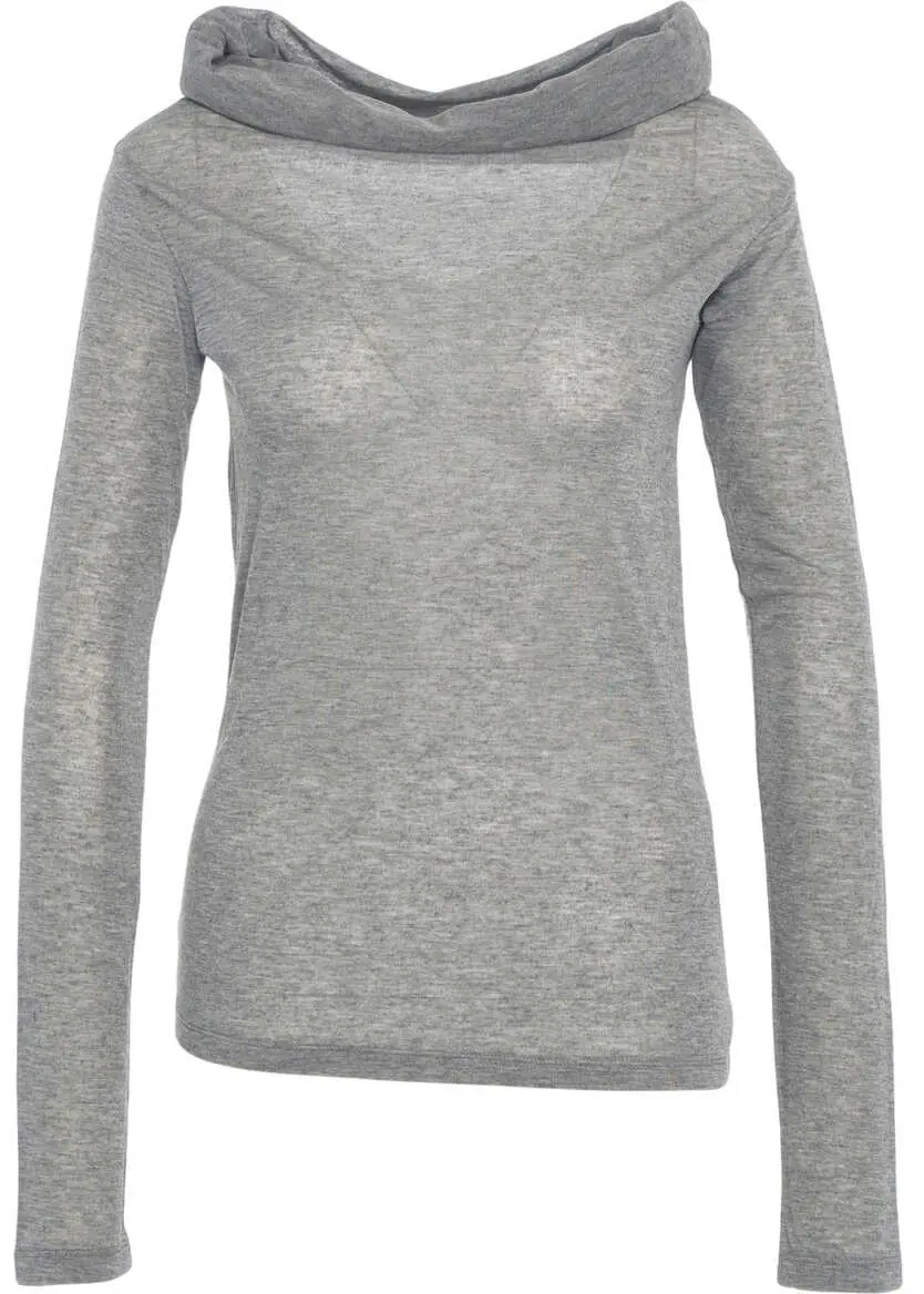 Tricouri 8PM T-shirt with cowl neck Ophelia Grey Femei (BM 19030384) 2