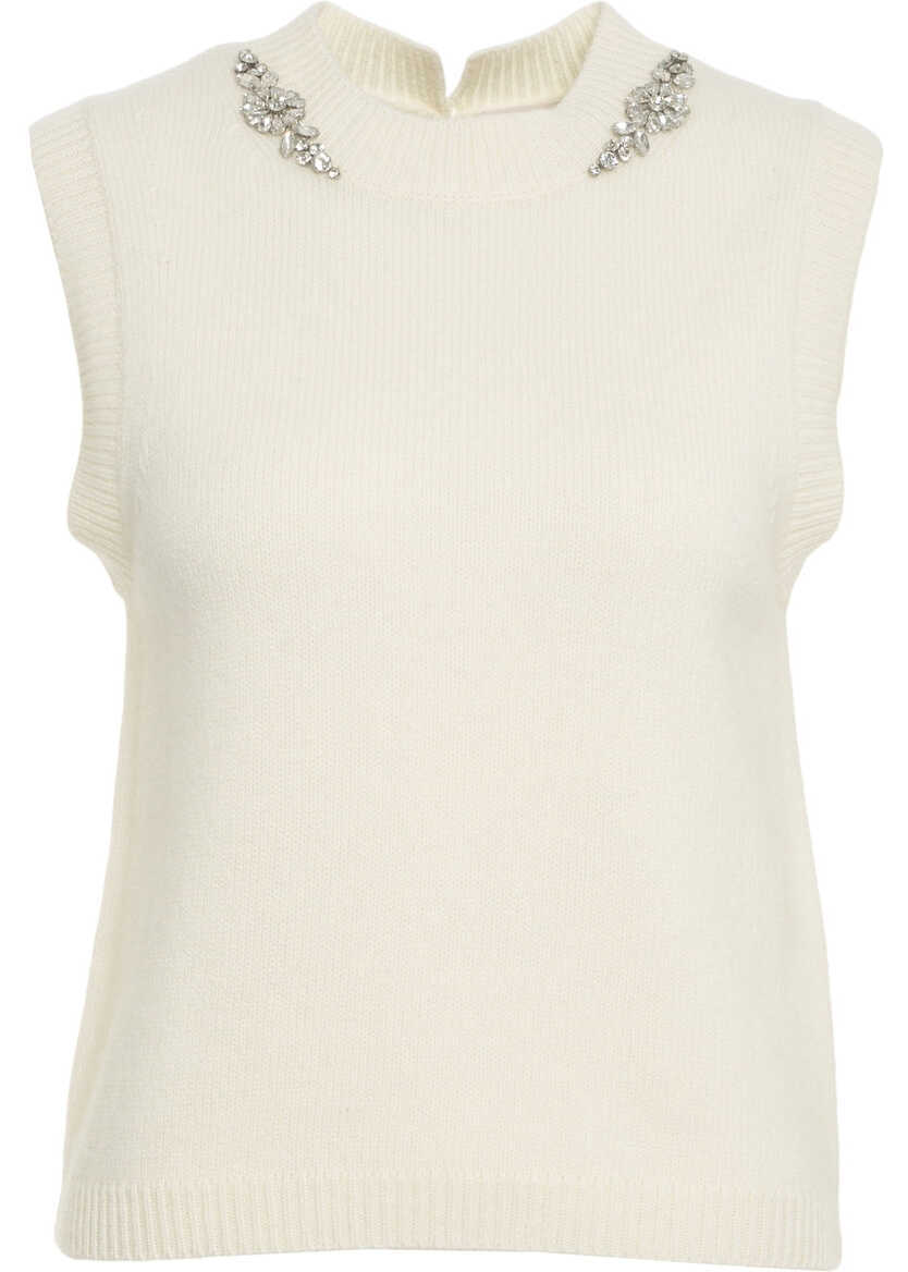 Maiouri Semicouture Knit top with rhinestone application White Femei (BM 19030399) 2