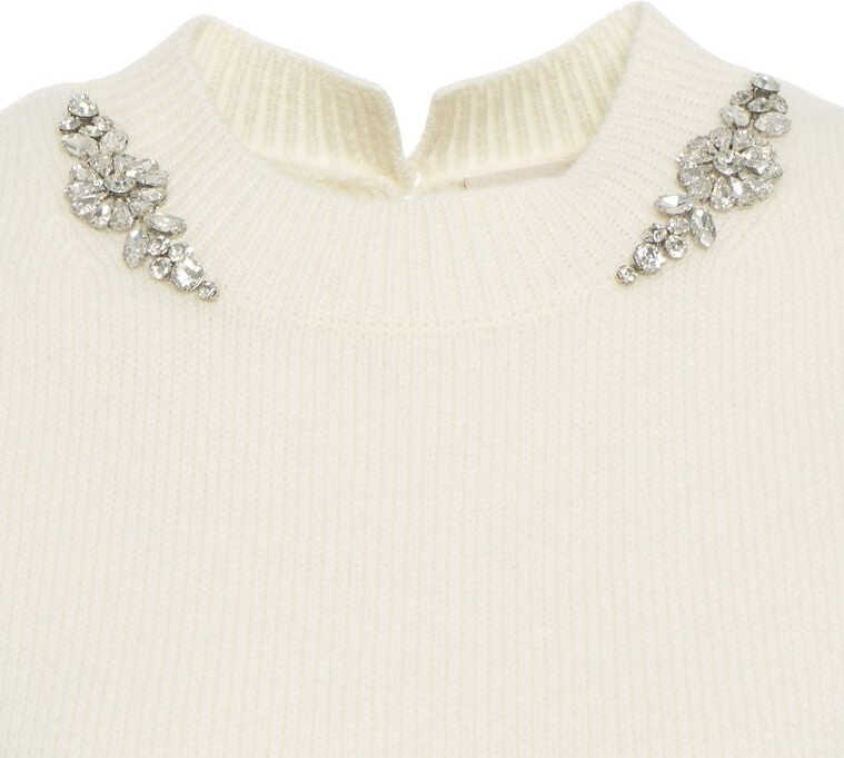 Maiouri Semicouture Knit top with rhinestone application White Femei (BM 19030399) 4