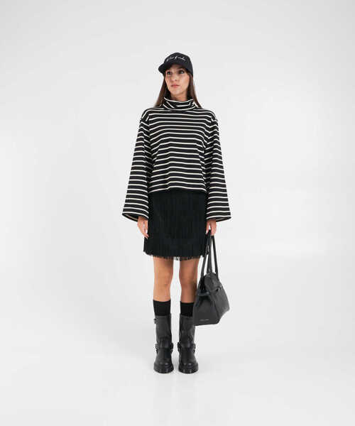 Tricouri 8PM Turtleneck T-shirt Black Femei (BM 19030414) 3