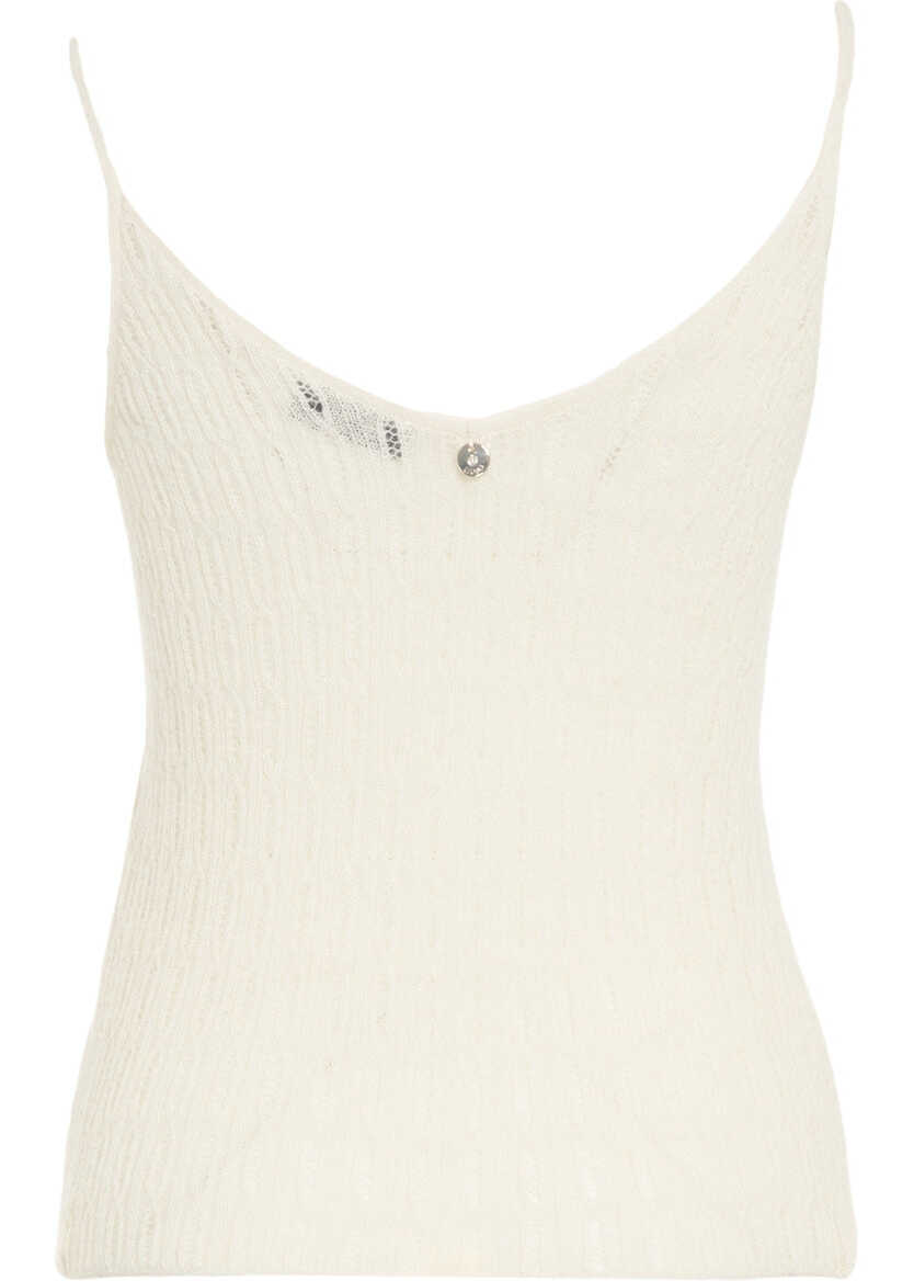 Maiouri Liu Jo Knit top with v-neck White Femei (BM 19030423) 3