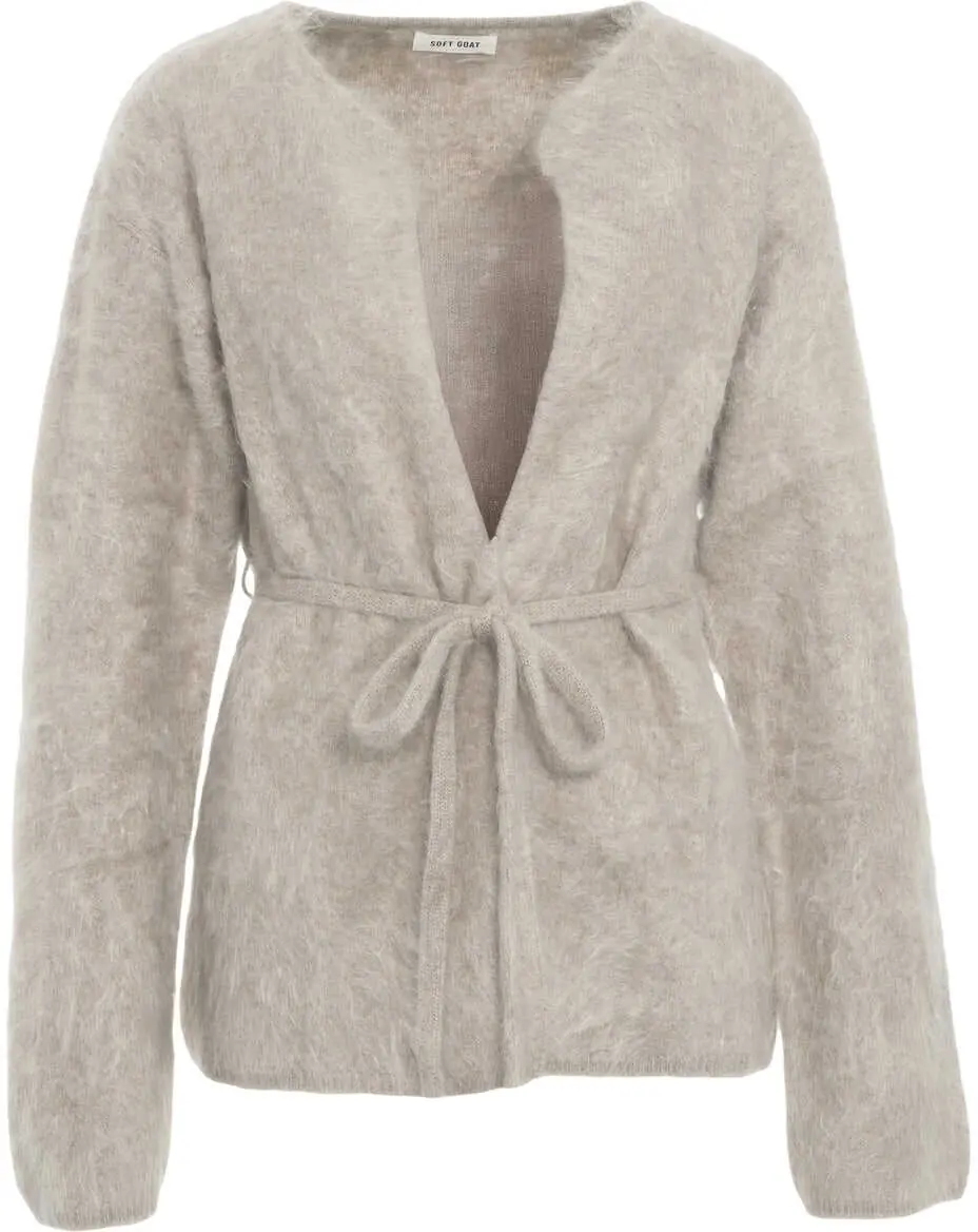 Cardigane Soft Goat Brushed cashmere cardigan Grey Femei (BM 19030441) 2