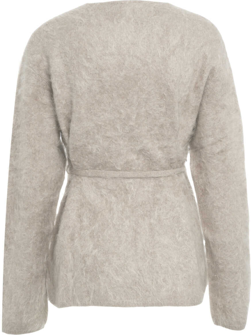 Cardigane Soft Goat Brushed cashmere cardigan Grey Femei (BM 19030441) 3