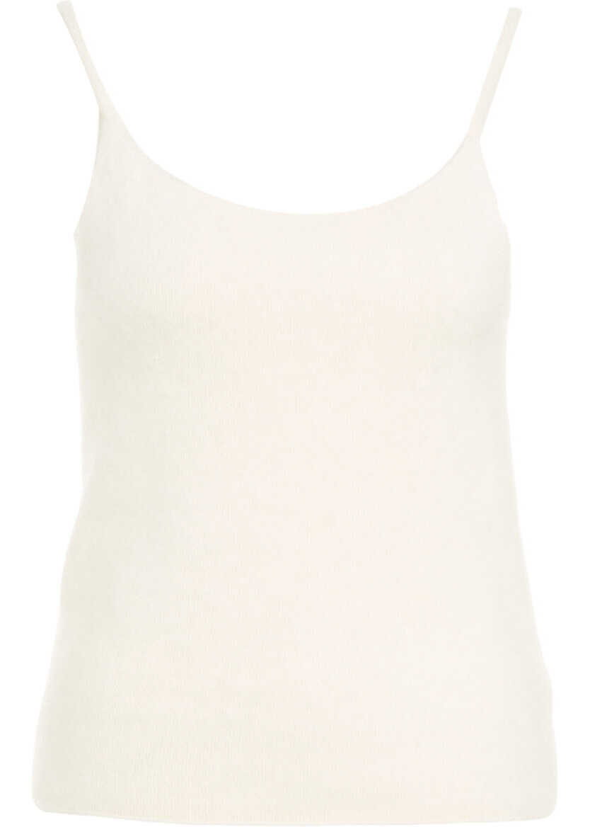 Maiouri Soft Goat Brushed cashmere singlet White Femei (BM 19030450) 2