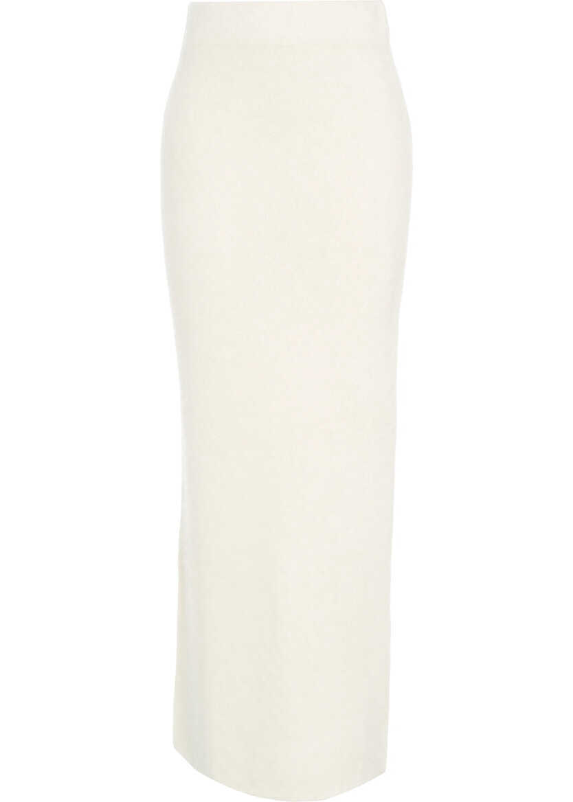 Fuste lungi Soft Goat Brushed cashmere skirt White Femei (BM 19030456) 2
