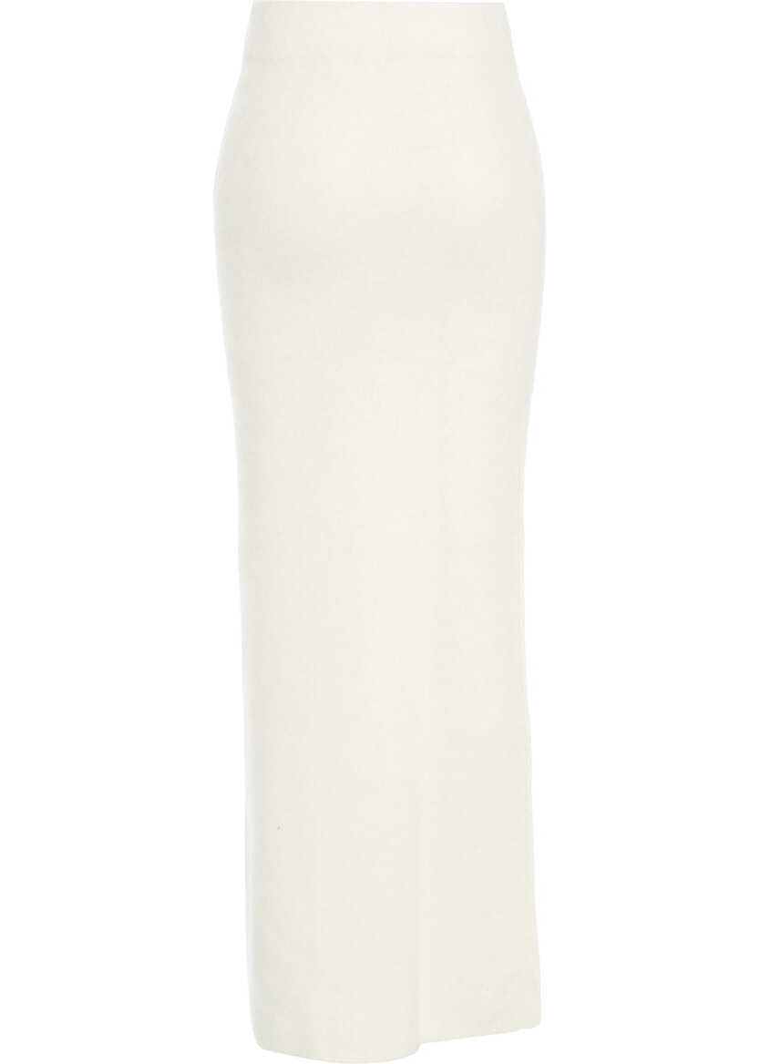 Fuste lungi Soft Goat Brushed cashmere skirt White Femei (BM 19030456) 3