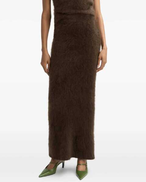 Fuste lungi Soft Goat Brushed cashmere skirt Brown Femei (BM 19030456) 3