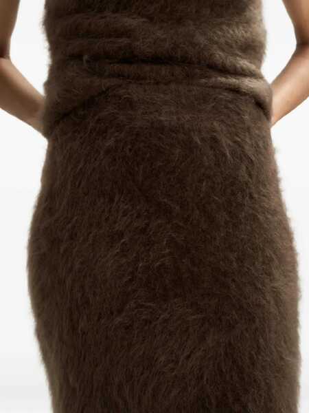 Fuste lungi Soft Goat Brushed cashmere skirt Brown Femei (BM 19030456) 4