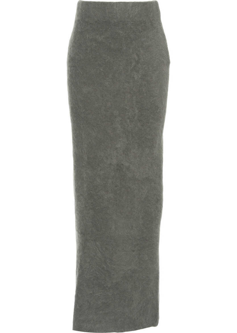 Fuste lungi Soft Goat Brushed cashmere skirt Grey Femei (BM 19030456) 2