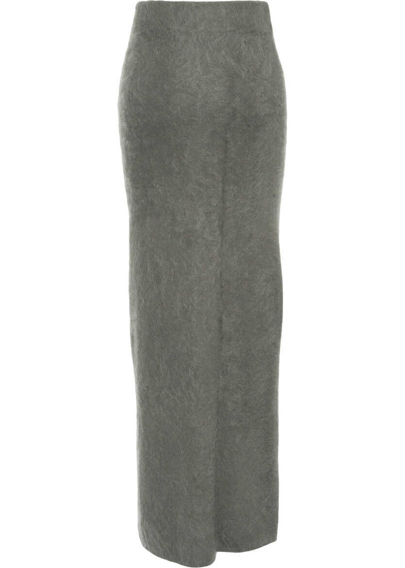 Fuste lungi Soft Goat Brushed cashmere skirt Grey Femei (BM 19030456) 5