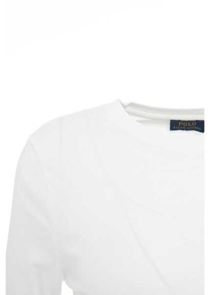 Tricouri Ralph Lauren Long sleeve shirt with logo embroidery White Femei (BM 19030480) 5