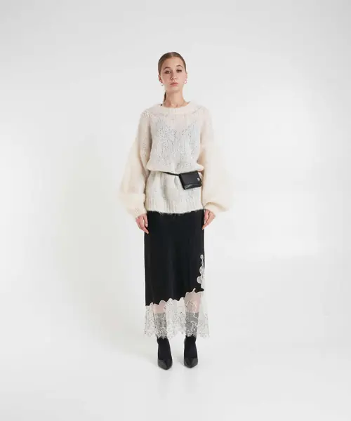 Pulovere American Dreams Oversize knit sweater Pepper White Femei (BM 19030537) 3