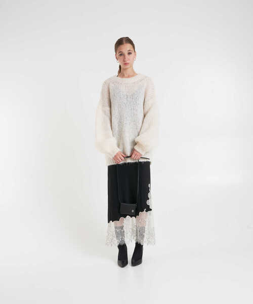 Pulovere American Dreams Oversize knit sweater Pepper White Femei (BM 19030537) 4