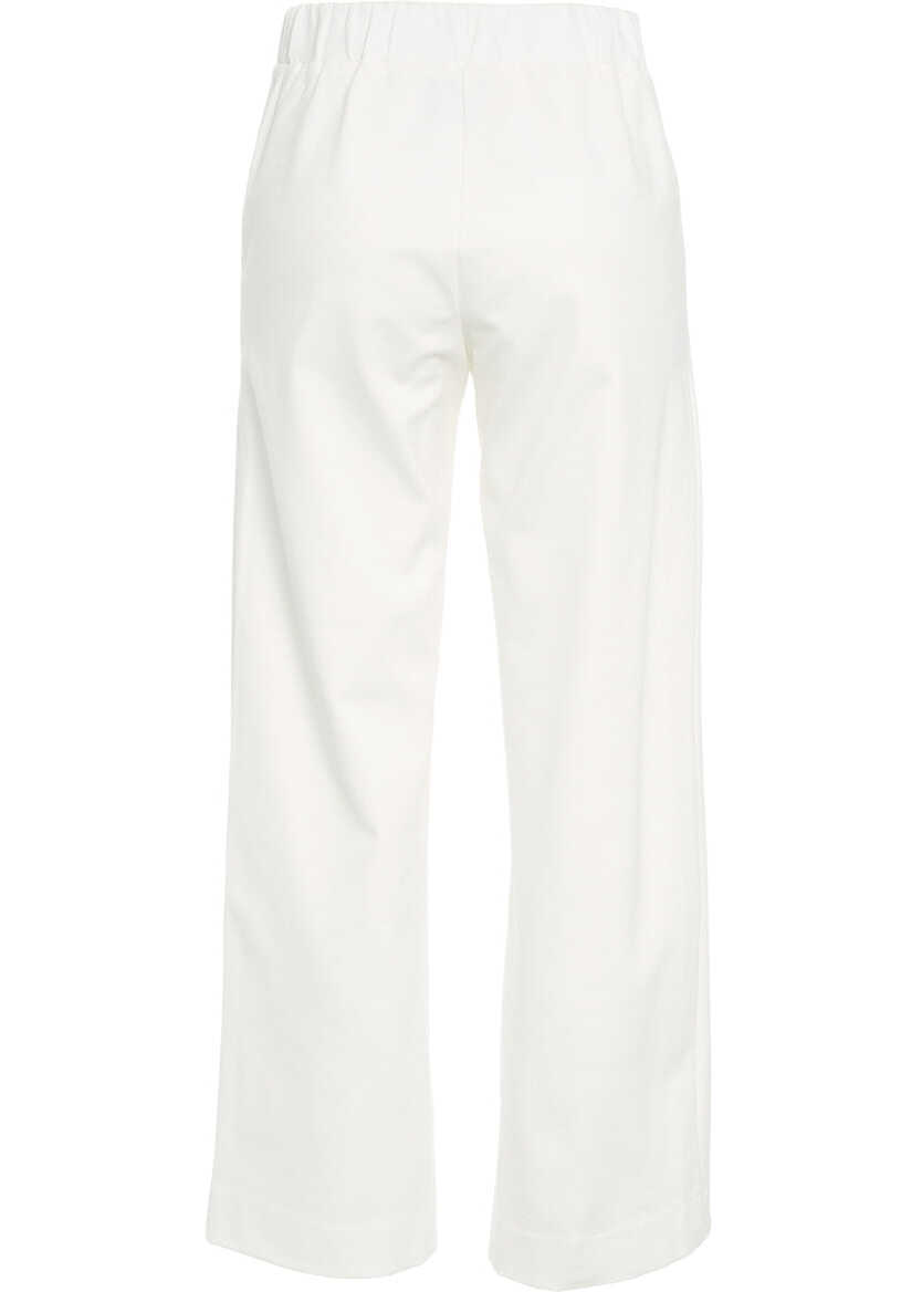 Pantaloni casual OBLO UNIQUE Palazzo pants White Femei (BM 19030540) 4