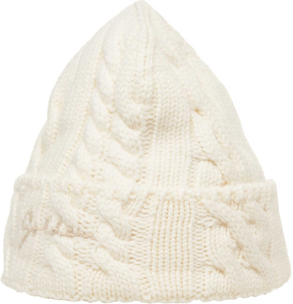 Caciuli Golden Goose Beanie with cable knit pattern Dee White Barbati (BM 19030543) 4