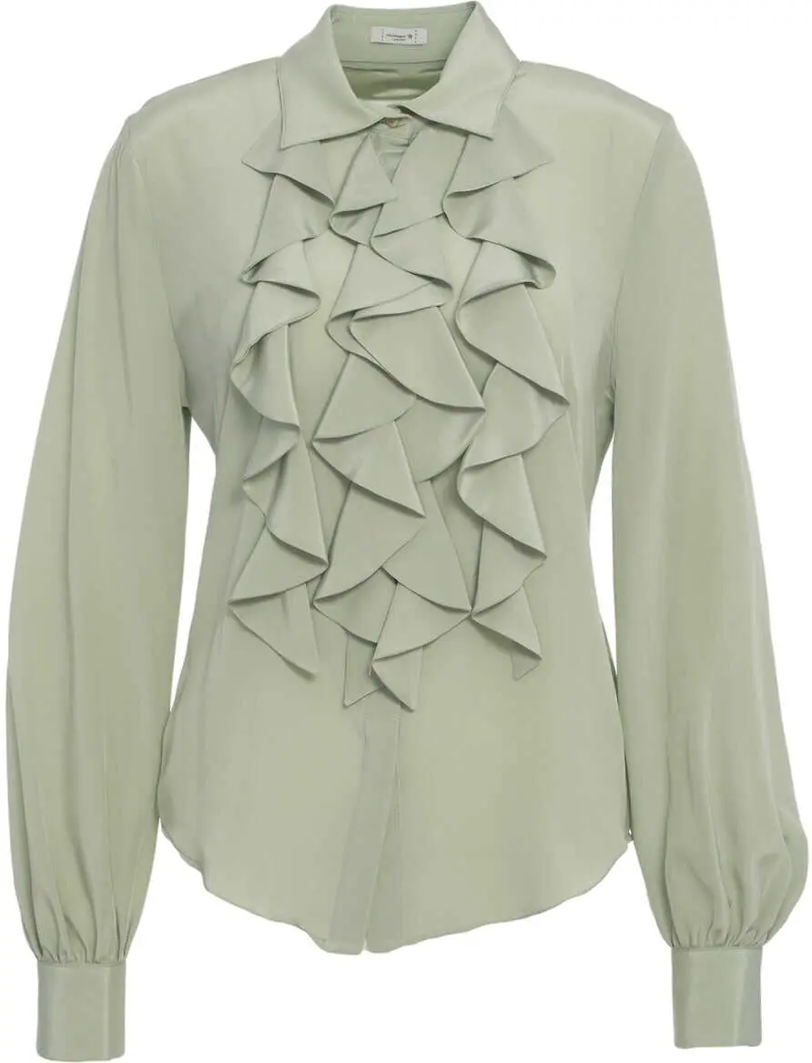 Bluze Himons Blouse with ruffle details Green Femei (BM 19030549) 2