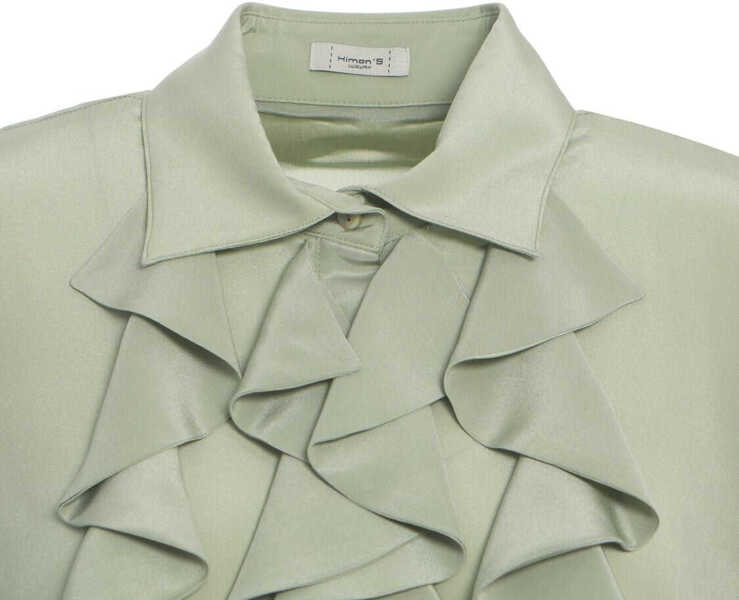 Bluze Himons Blouse with ruffle details Green Femei (BM 19030549) 4