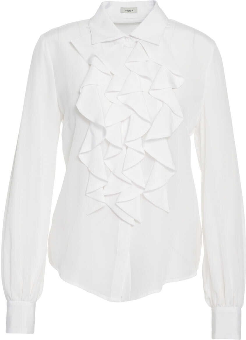 Bluze Himons Blouse with ruffle details White Femei (BM 19030549) 2