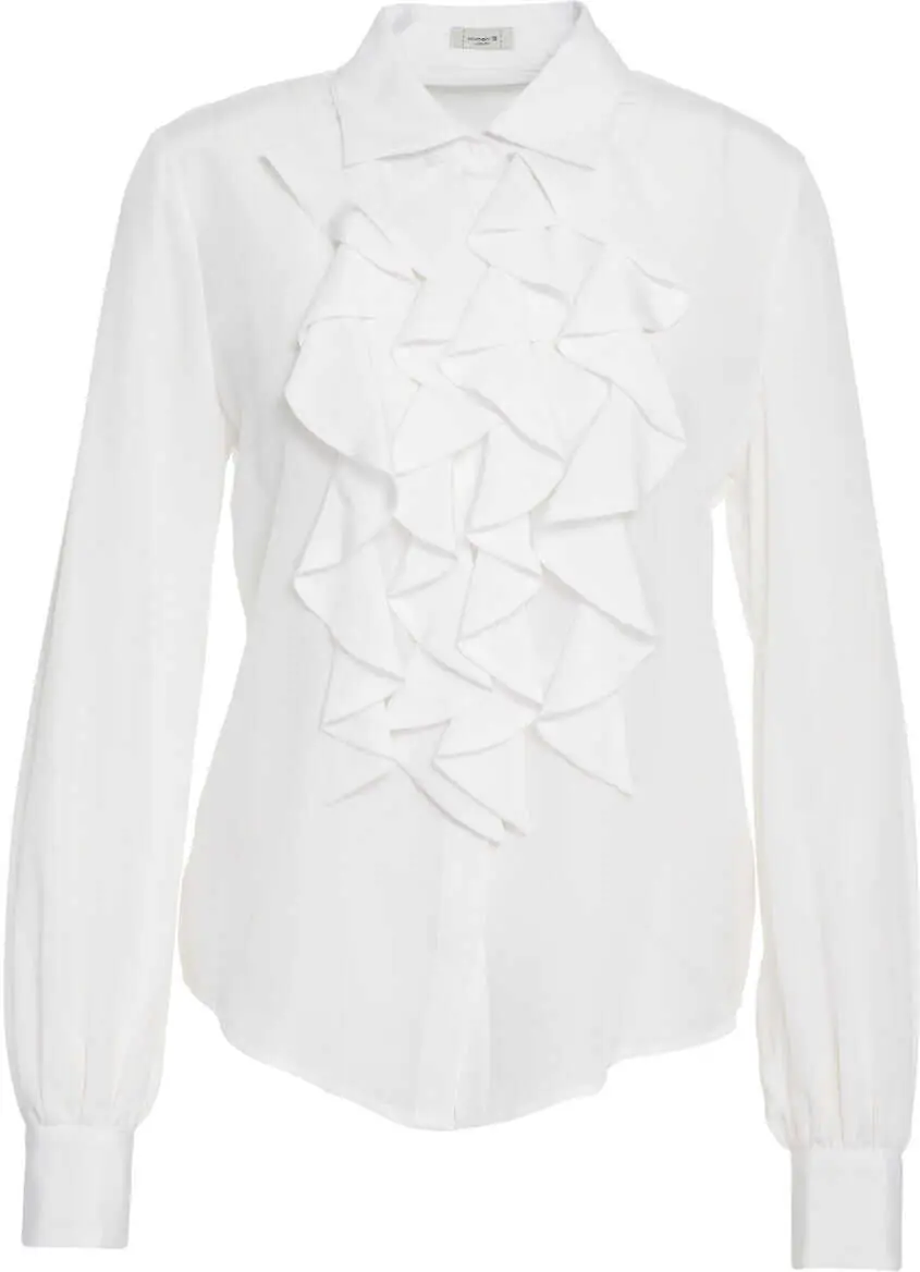 Bluze Himons Blouse with ruffle details White Femei (BM 19030549) 1