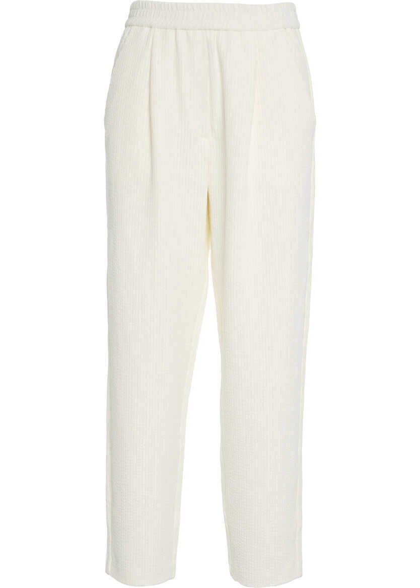 Pantaloni casual 8PM Pants Silvia White Femei (BM 19030558) 2
