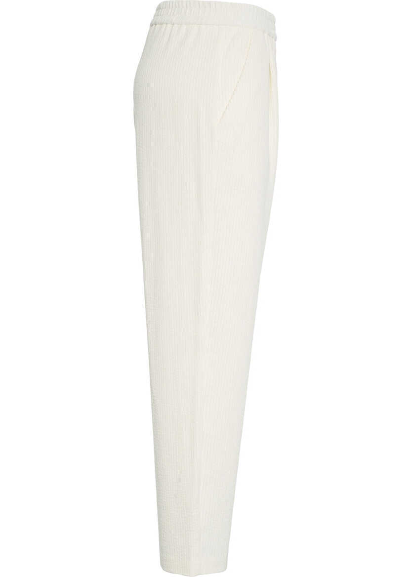 Pantaloni casual 8PM Pants Silvia White Femei (BM 19030558) 3