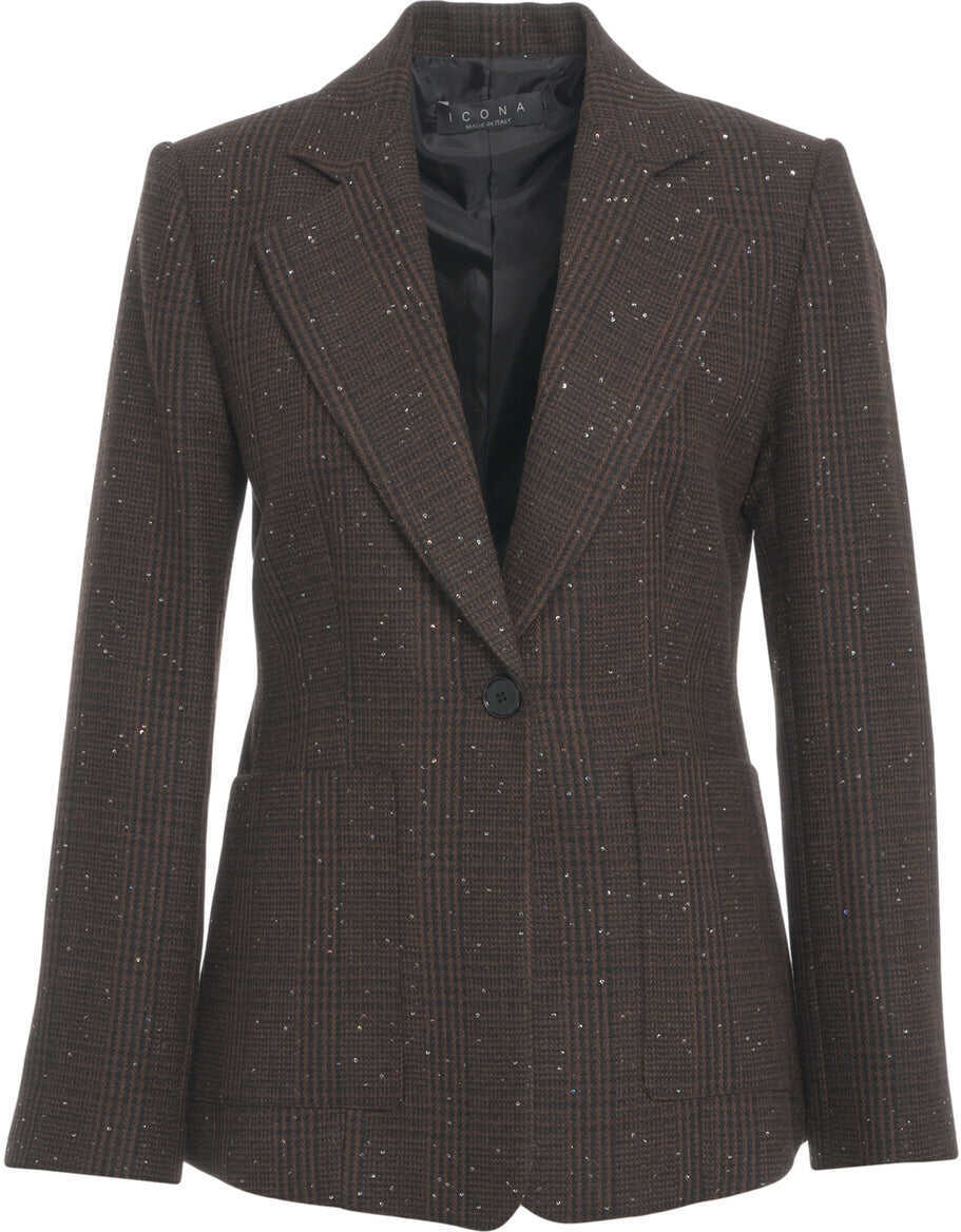 Sacouri Kaos Blazer with glitter finish Brown Femei (BM 19030573) 2