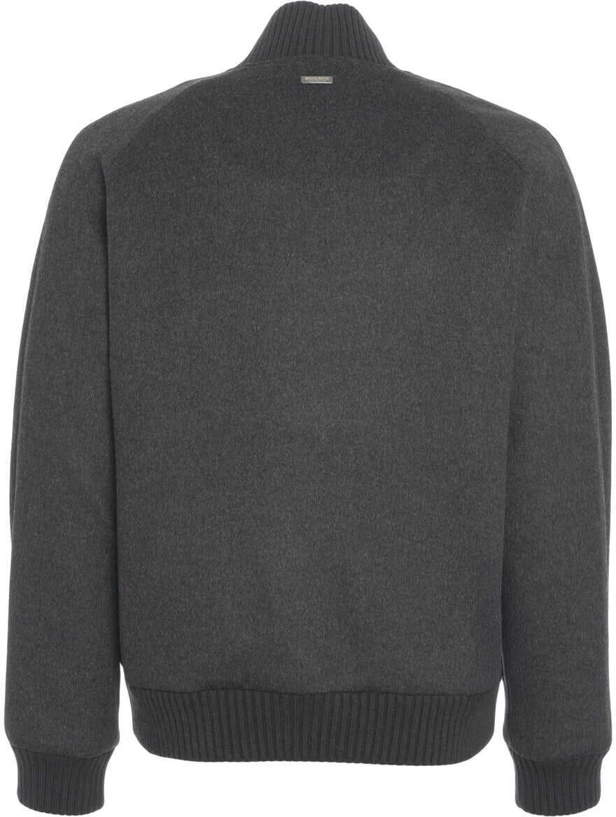 Bomber jacket Woolrich Wool blend bomber jacket Miles Grey Barbati (BM 19030603) 4