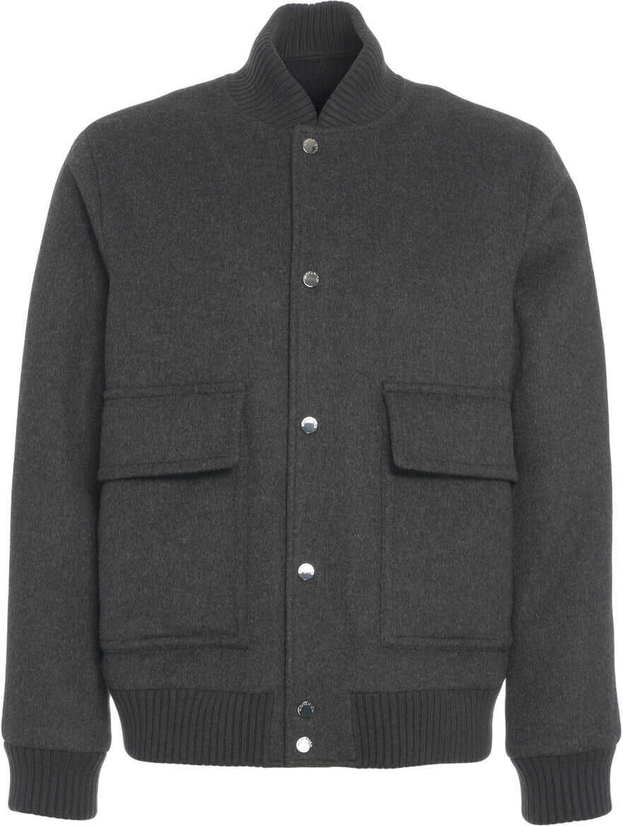 Bomber jacket Woolrich Wool blend bomber jacket Miles Grey Barbati (BM 19030603) 1