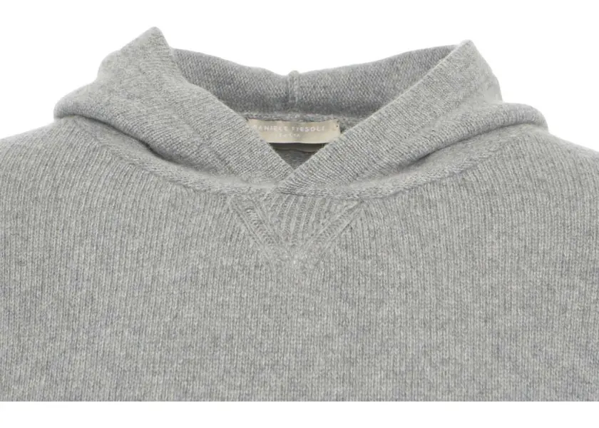 Bluze de trening Daniele Fiesoli Cashmere knit hoodie Grey Barbati (BM 19030615) 4