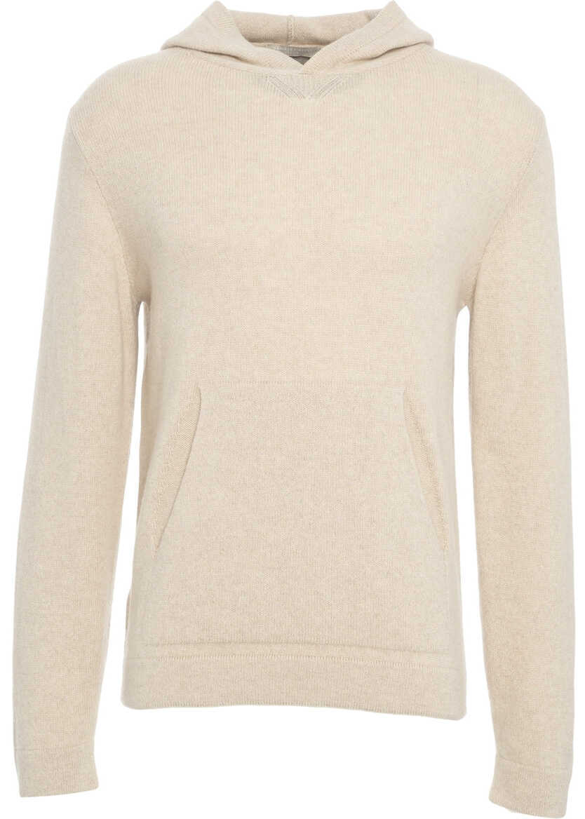 Bluze de trening Daniele Fiesoli Cashmere knit hoodie Beige Barbati (BM 19030615) 2