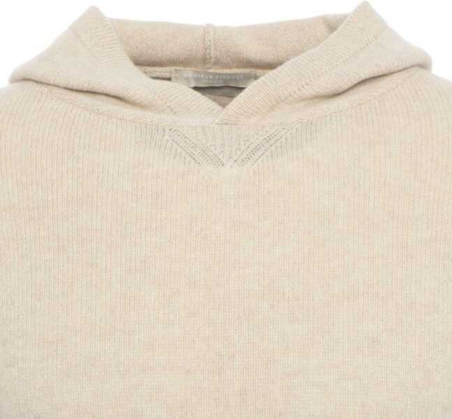 Bluze de trening Daniele Fiesoli Cashmere knit hoodie Beige Barbati (BM 19030615) 4