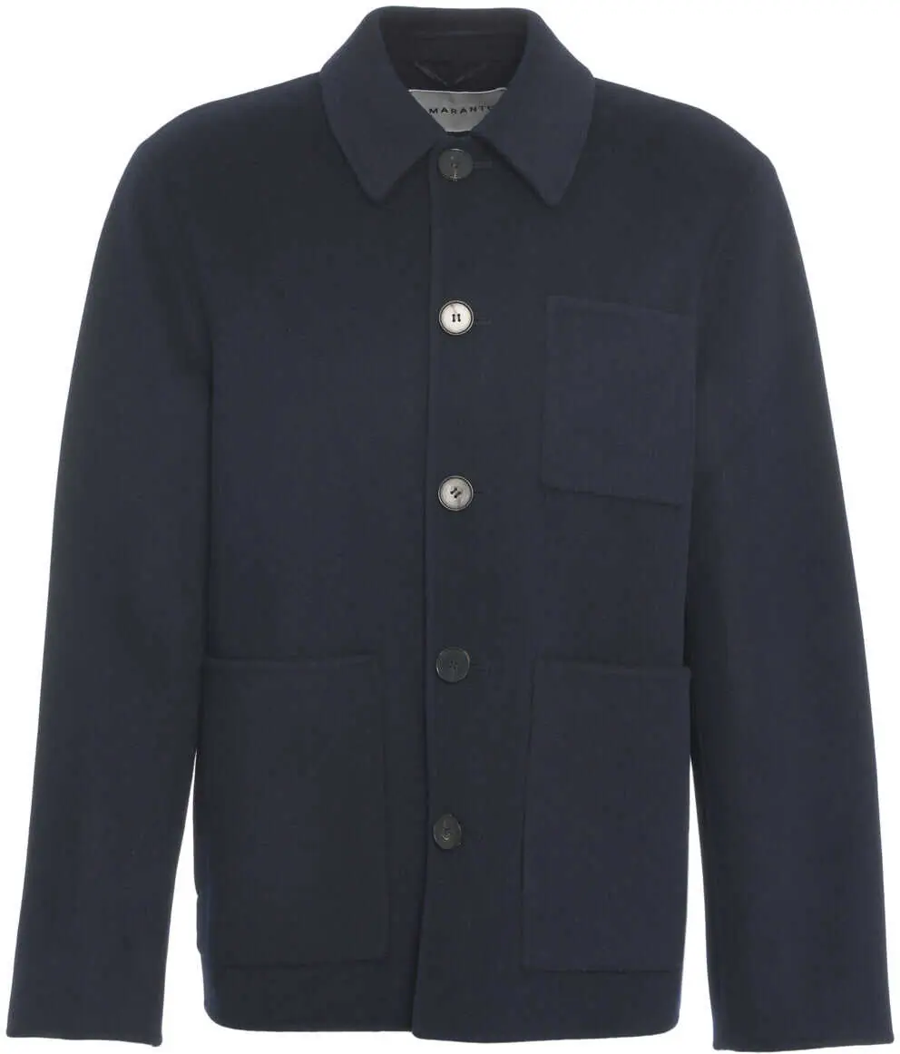 Jachete AMARANTO Wool blend overshirt Blue Barbati (BM 19030657) 2