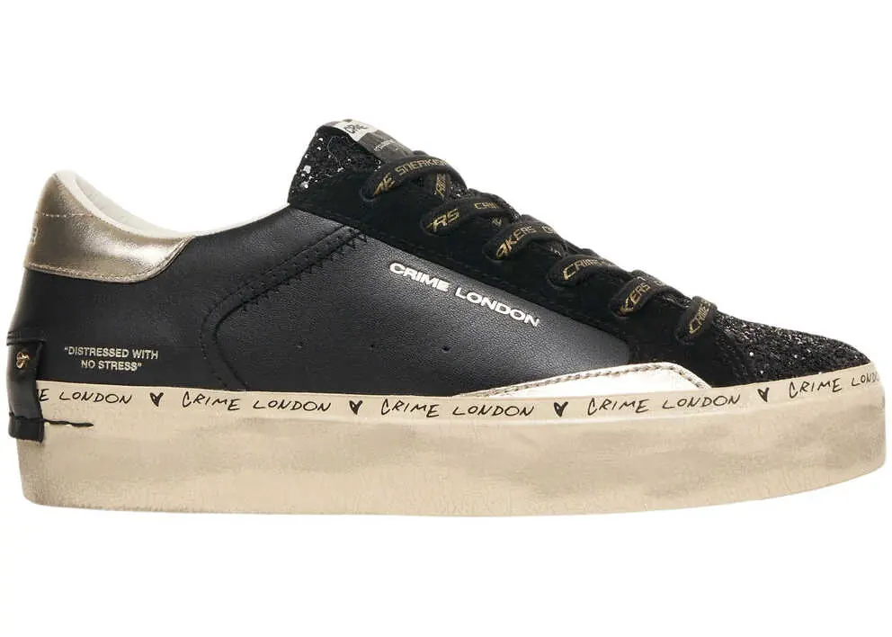 Sneakers Crime London Sneakers Distressed Black Femei (BM 19030702) 2