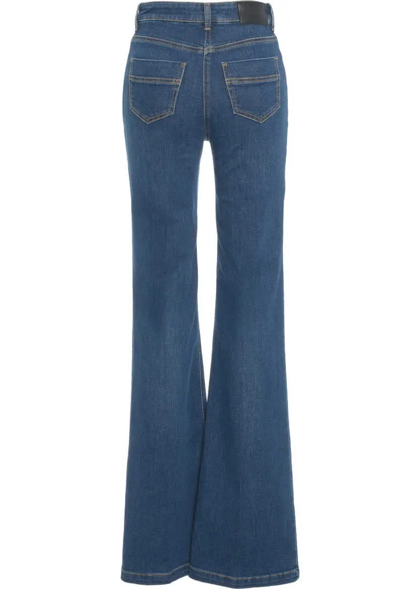 Blugi evazati Elisabetta Franchi Jeans with decorative buttons Blue Femei (BM 19030831) 4