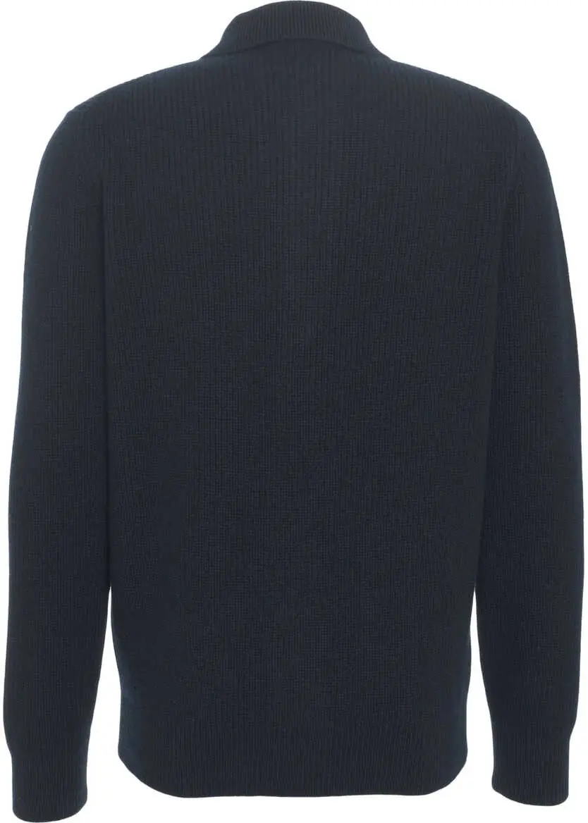 Pulovere casual Gender Ribbed knit jacket with collar Blue Barbati (BM 19030846) 4