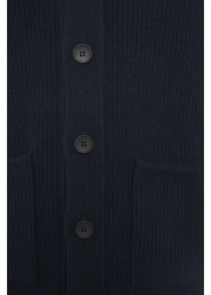 Pulovere casual Gender Ribbed knit jacket with collar Blue Barbati (BM 19030846) 7