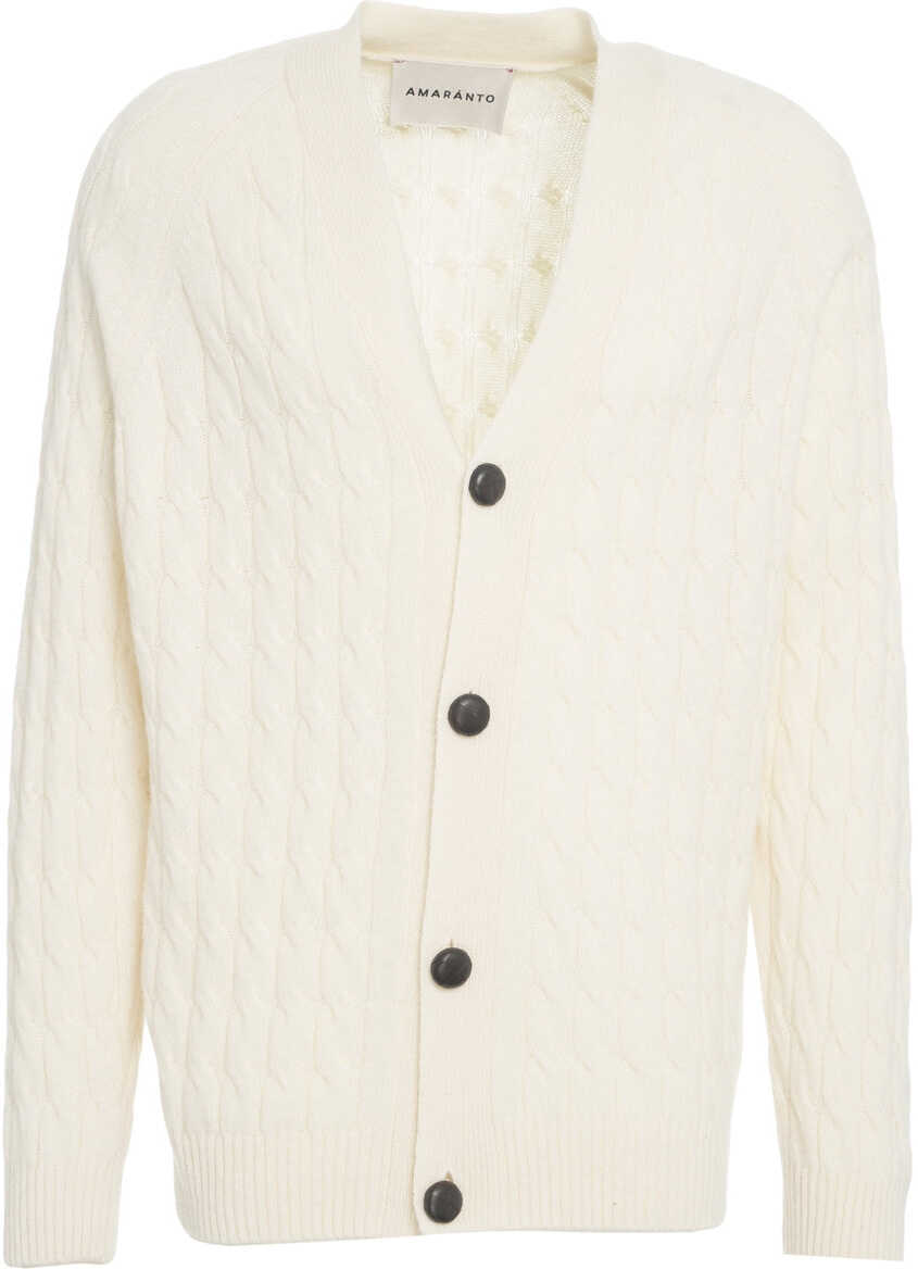 Cardigane AMARANTO Cardigan with cable knit pattern White Barbati (BM 19030852) 2