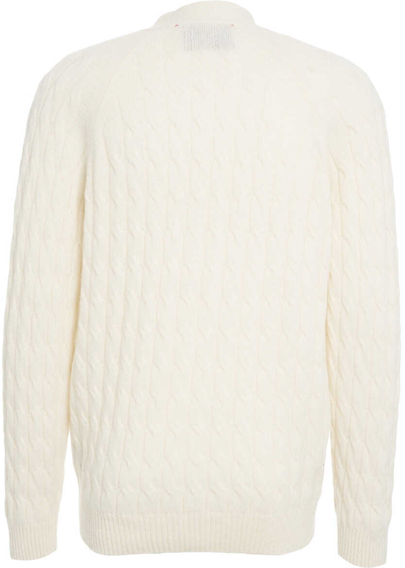 Cardigane AMARANTO Cardigan with cable knit pattern White Barbati (BM 19030852) 3