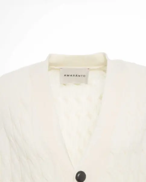 Cardigane AMARANTO Cardigan with cable knit pattern White Barbati (BM 19030852) 4