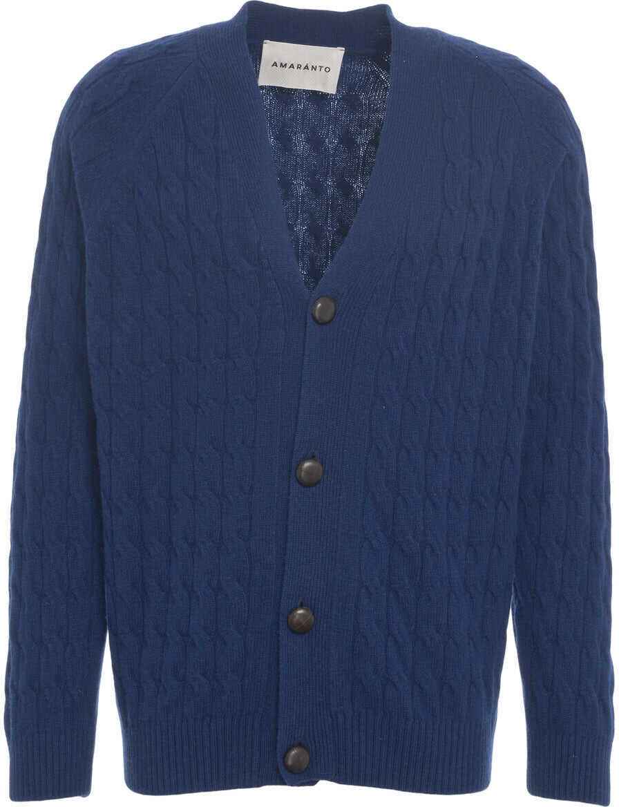 Cardigane AMARANTO Cardigan with cable knit pattern Blue Barbati (BM 19030852) 2