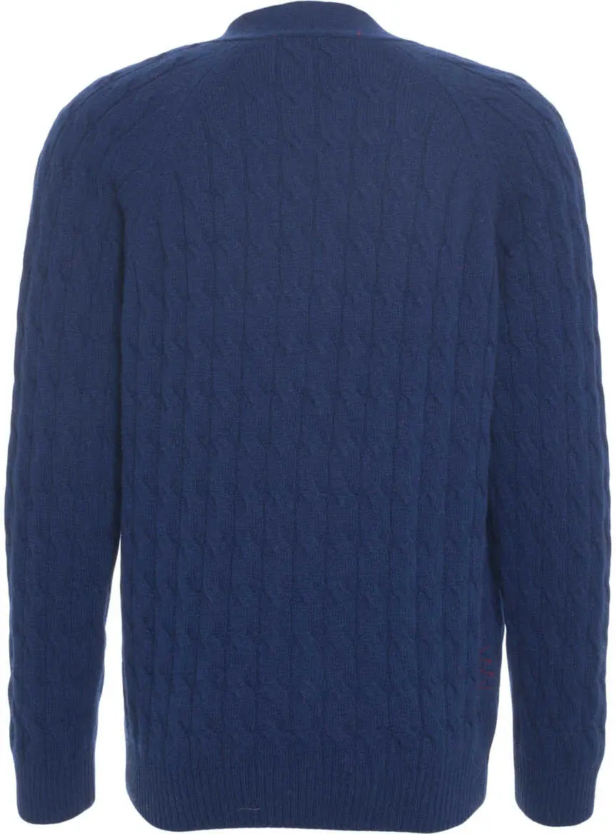 Cardigane AMARANTO Cardigan with cable knit pattern Blue Barbati (BM 19030852) 3