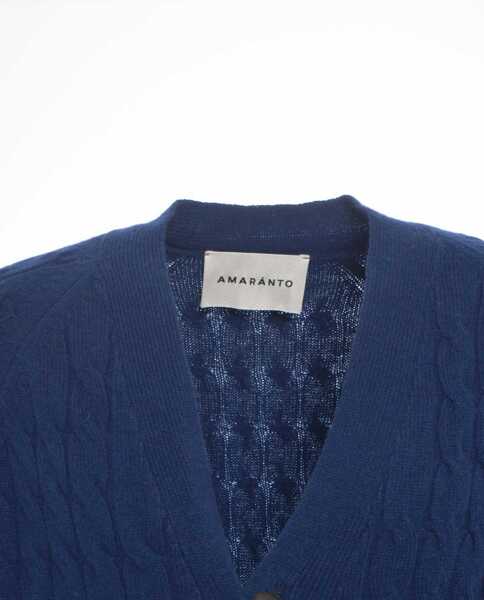 Cardigane AMARANTO Cardigan with cable knit pattern Blue Barbati (BM 19030852) 4
