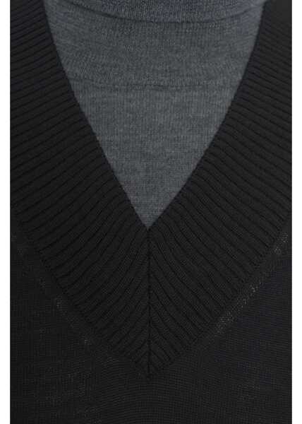 Pulovere Paolo Pecora Knit sweater with V-neck Black Barbati (BM 19030864) 5