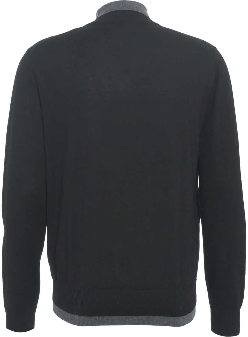 Pulovere Paolo Pecora Knit sweater with V-neck Black Barbati (BM 19030864) 7