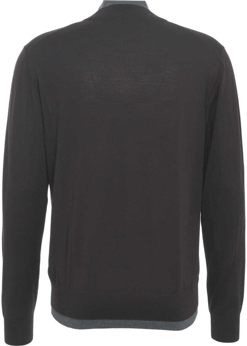 Pulovere Paolo Pecora Knit sweater with V-neck Brown Barbati (BM 19030864) 9