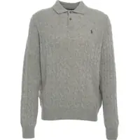Tricouri Polo Cable knit sweater with polo collar Barbati